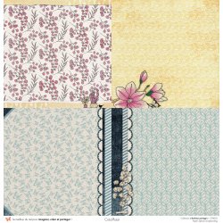 Set papiers Bonheur Partagé - 6 papiers 30,5x31,5 cm + 6 papiers 12x30,5cm