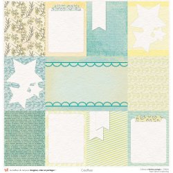 Set papiers Bonheur Partagé - 6 papiers 30,5x31,5 cm + 6 papiers 12x30,5cm